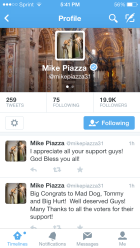 Mike Piazza thanks all his supporters 